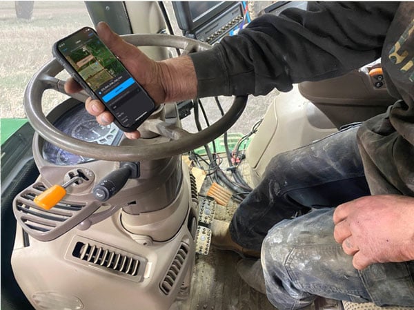 Tractor operators record their observations and have access to historical data as they work the fields. (Image courtesy of Ernst Seeds)