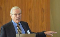 Brad Parkinson called the Ligado proposal “a grave threat to GPS.” (Photo: Rebecca Zia/Resilient Navigtion and Timing Foundation)