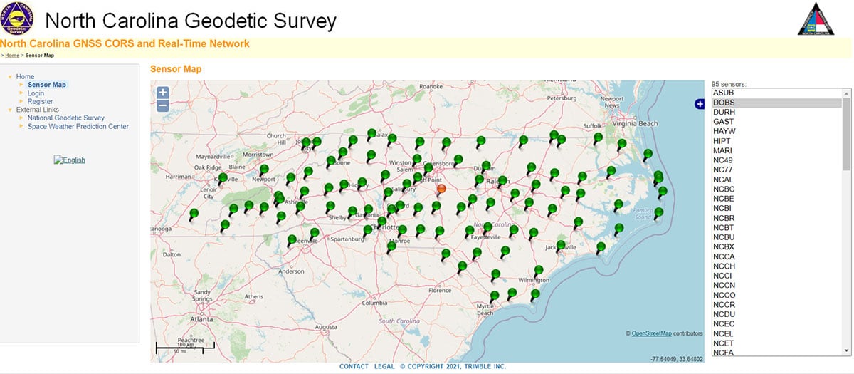 Image: North Carolina Geodetic Survey Website